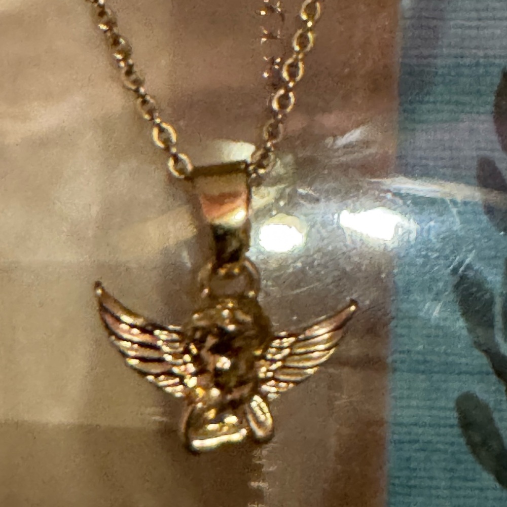 PrettyLittleThing Gold Angel Pendant Necklace
